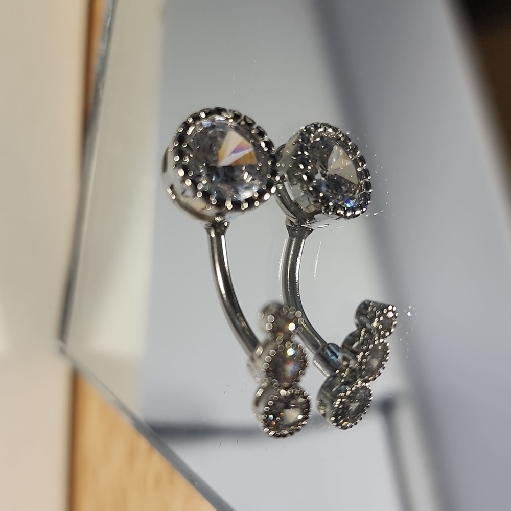 BELLY BUTTON RING STAINLESS STEEL - Picture 3 of 4